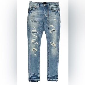 Purple Brand Men's Distressed Blue Skinny Jeans